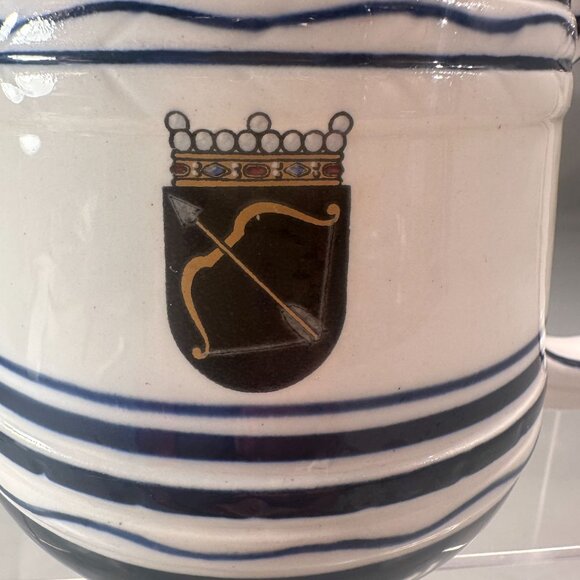 Arabia Finland Ceramic Tankard Arrow Crest Vintage Tuppoi Na Haarikka Cup Mug - Picture 2 of 14